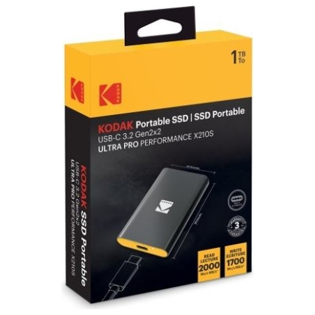 Kodak SSD 3.2Gen2 X210 S 1TB Portable EKSSD1TX210SK