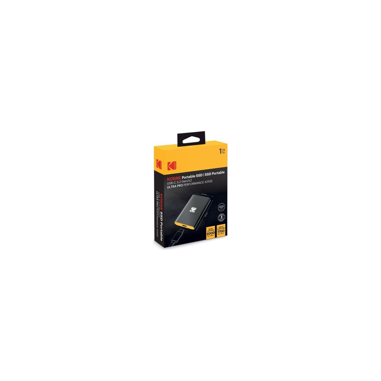 Kodak SSD 3.2Gen2 X210 S 1TB Portable EKSSD1TX210SK