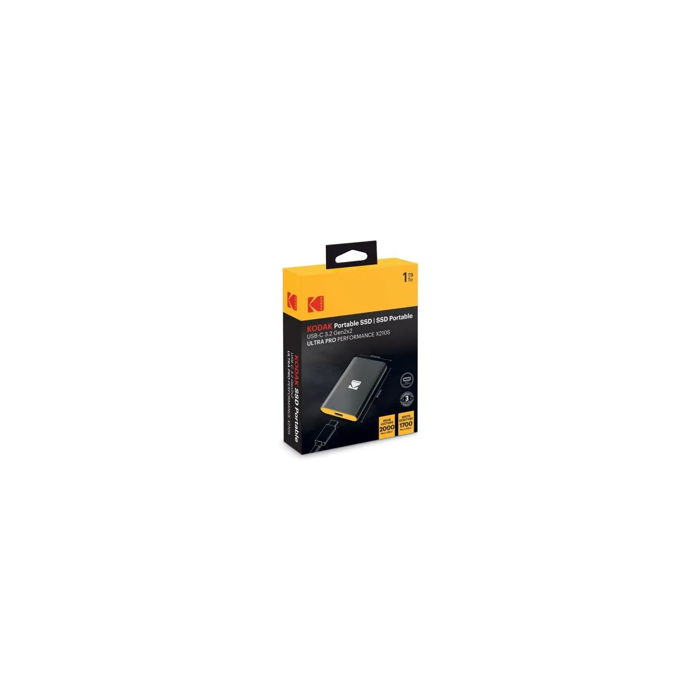 Kodak SSD 3.2Gen2 X210 S 1TB Portable EKSSD1TX210SK