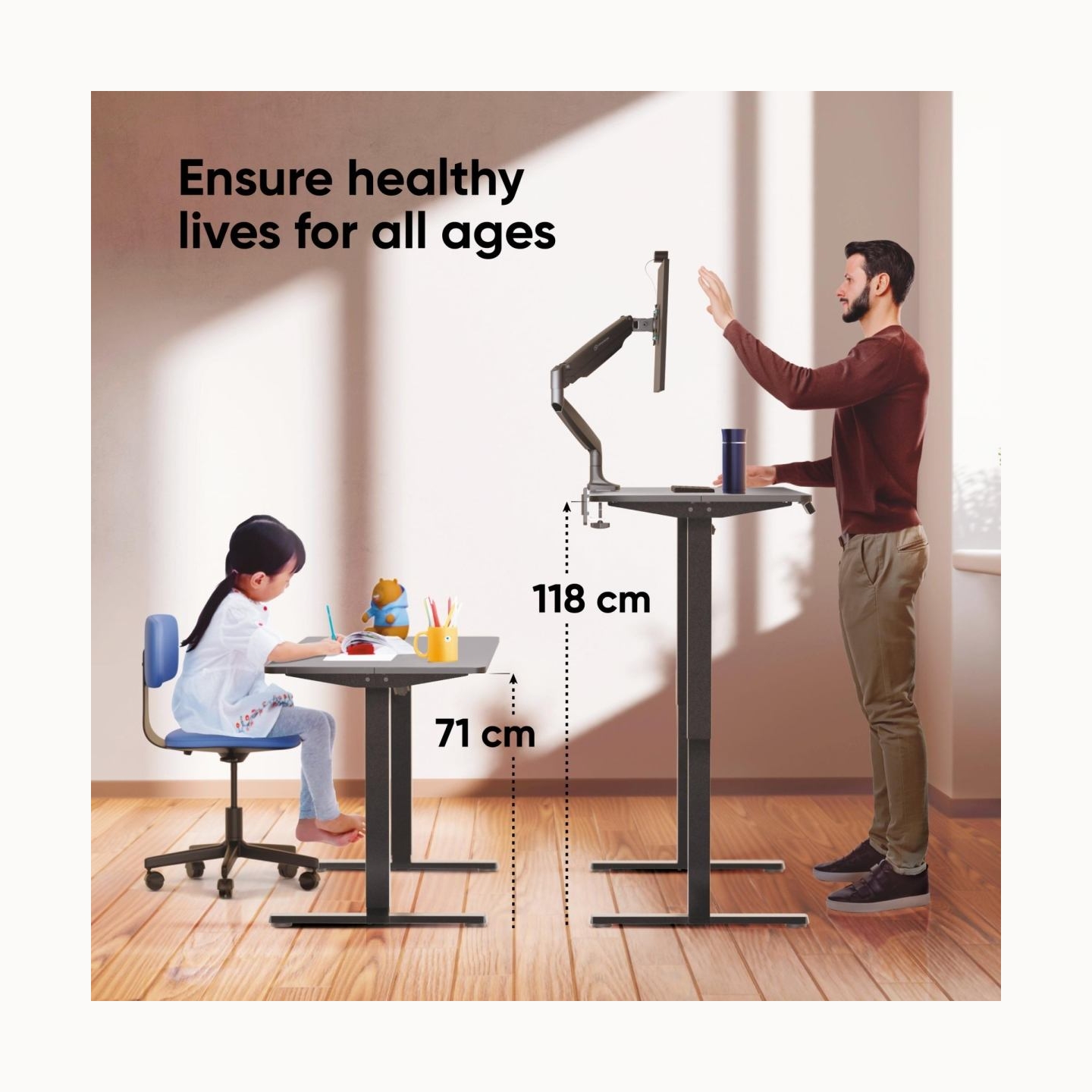 Onkron DESK MOTORISED/BLACK WDT221E-B ONKRON