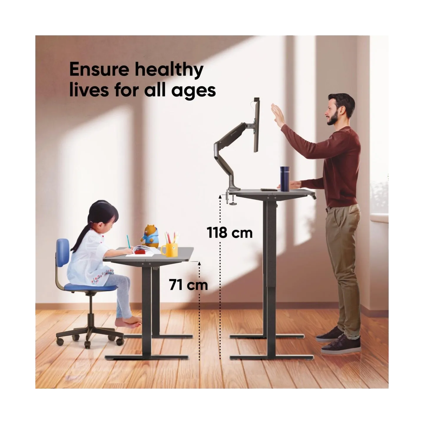Onkron DESK MOTORISED/BLACK WDT221E-B ONKRON