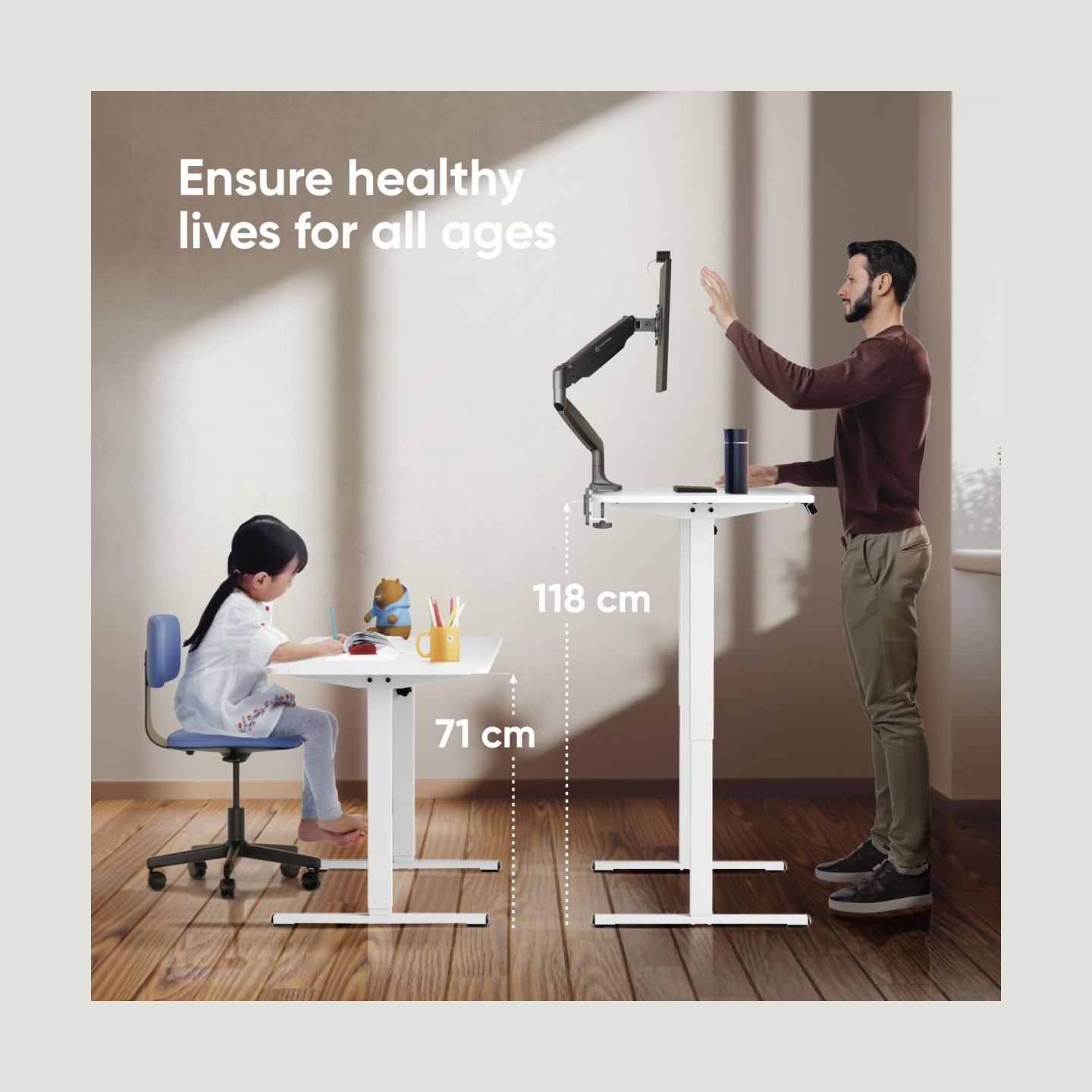 Onkron DESK MOTORISED/WHITE WDT221E-W ONKRON