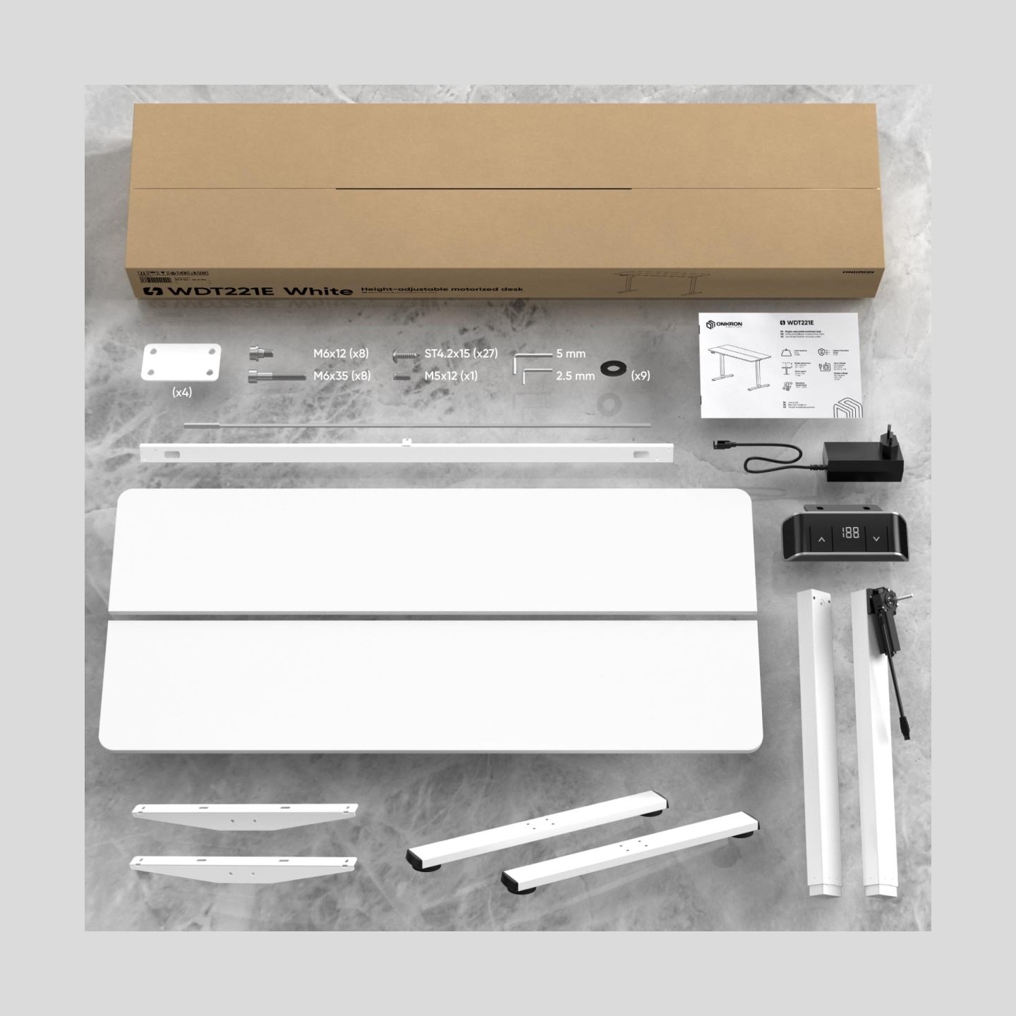 Onkron DESK MOTORISED/WHITE WDT221E-W ONKRON