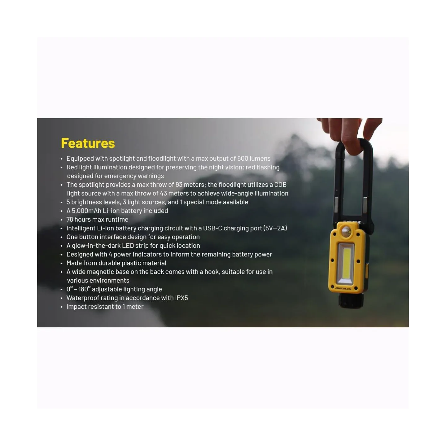 Nitecore FLASHLIGHT NWL SERIES/600 LUMENS NWL20 NITECORE