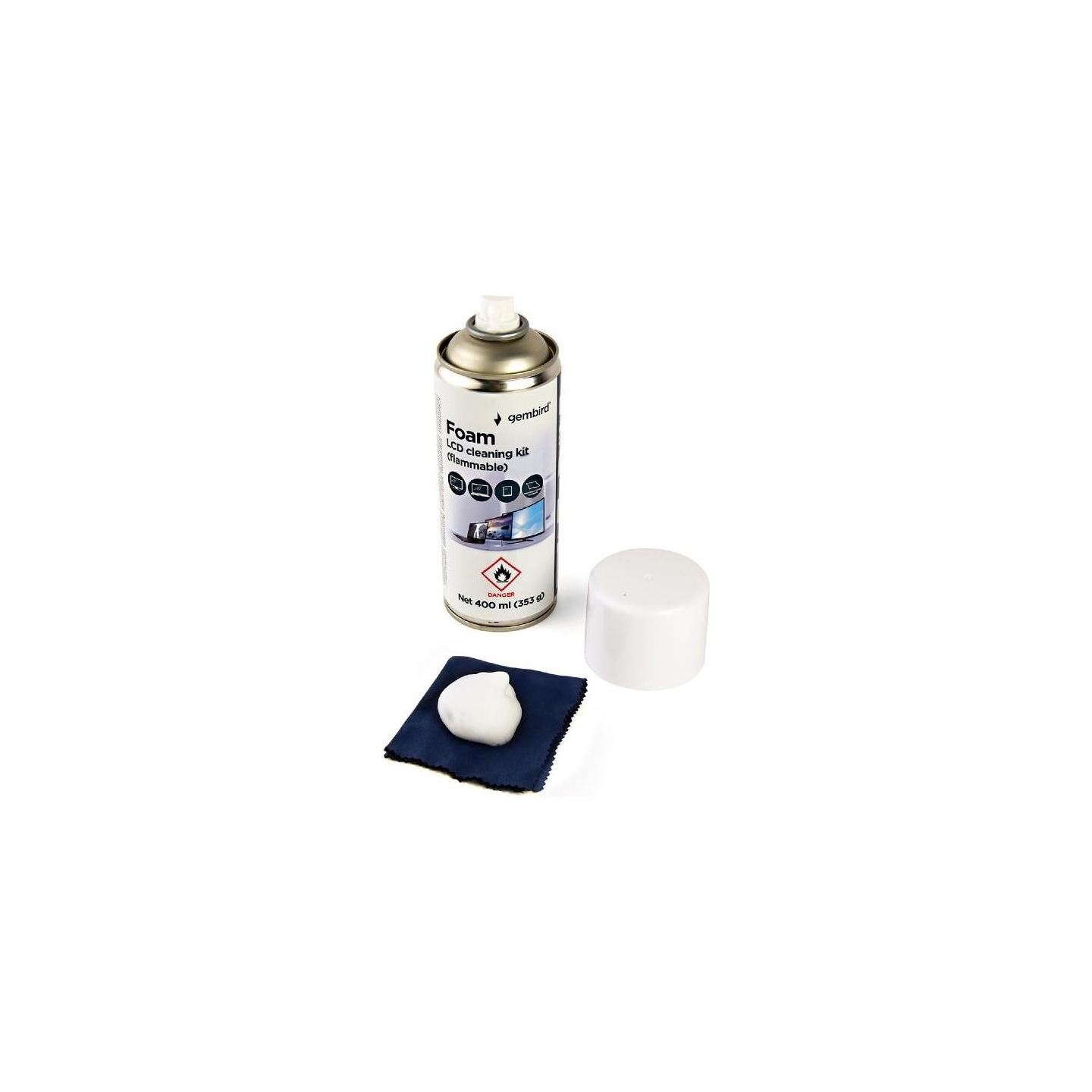 Gembird Foam LCD Cleaning Kit | CK-LCD-08 | Foam Cleaner for LCD / TFT screens | 400 ml