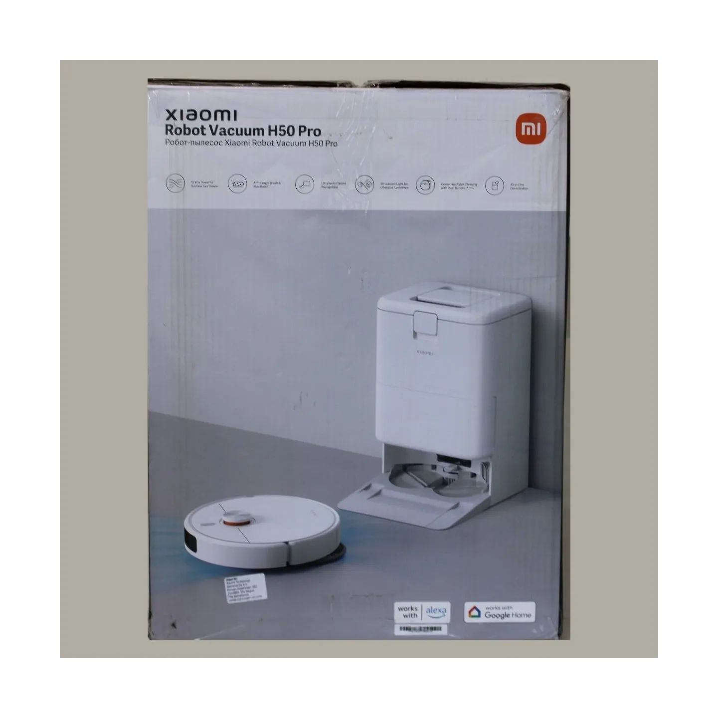 Xiaomi Robot Vacuum H50 Pro EU | Xiaomi Robot Vacuum H50 Pro EU | Wet&Dry | 5200 mAh | 15000 Pa | White | DAMAGED PACKAGING, DIR