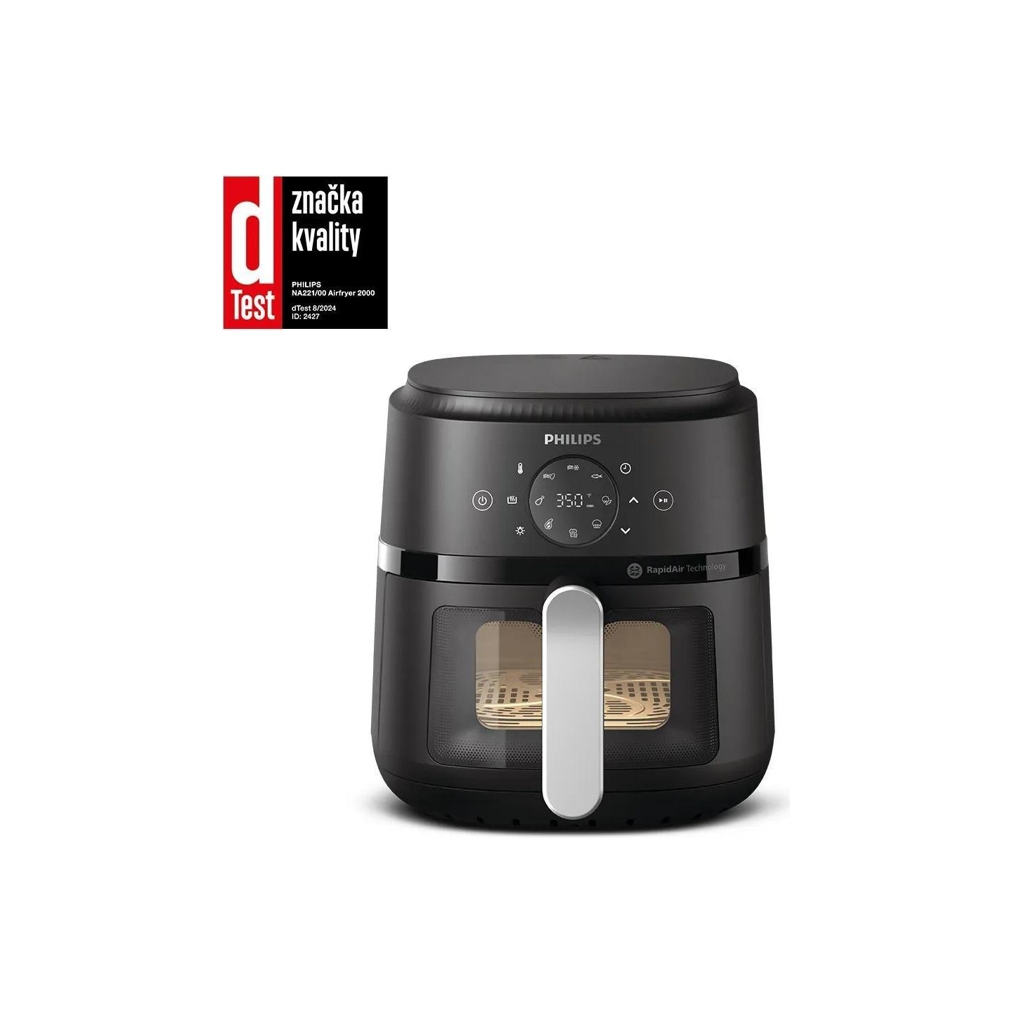 Philips Airfryer | NA221/00 2000 series | Power 1500 W | Capacity 4.2 L | Rapid Air technology | Black/Silver
