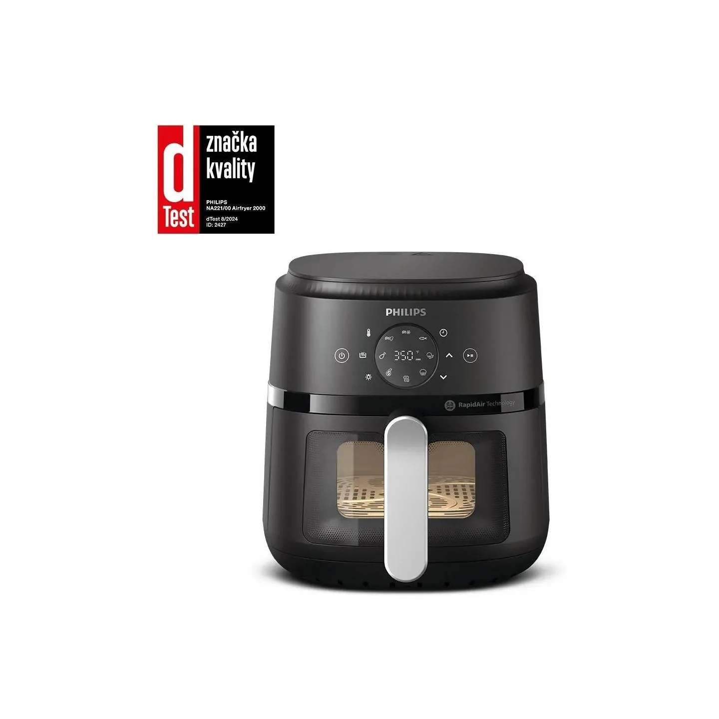 Philips Airfryer | NA221/00 2000 series | Power 1500 W | Capacity 4.2 L | Rapid Air technology | Black/Silver