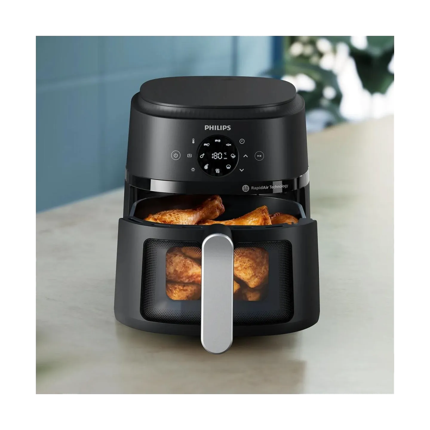 Philips Airfryer | NA221/00 2000 series | Power 1500 W | Capacity 4.2 L | Rapid Air technology | Black/Silver