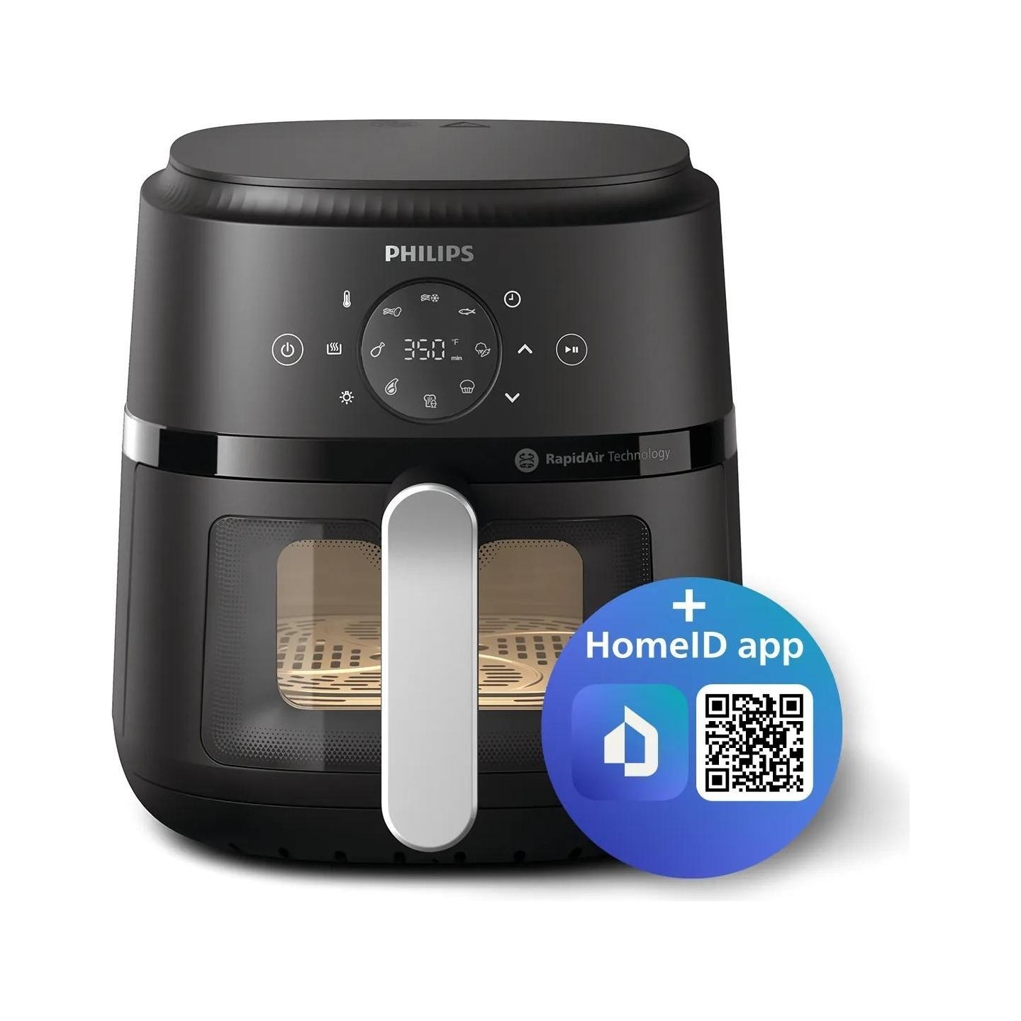 Philips Airfryer | NA221/00 2000 series | Power 1500 W | Capacity 4.2 L | Rapid Air technology | Black/Silver