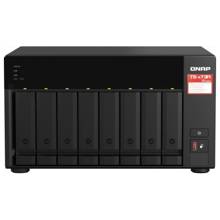 Qnap | 8-Bay QTS and QuTS hero NAS | TS-873A-8G | Up to 8 HDD/SSD Hot-Swap | AMD Ryzen | Ryzen V1500B Quad-Core | Processor freq