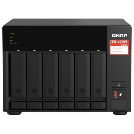 Qnap | 6-Bay QTS and QuTS hero NAS | TS-673A-8G | Up to 6 HDD/SSD Hot-Swap | AMD Ryzen | Ryzen V1500B Quad-Core | Processor freq