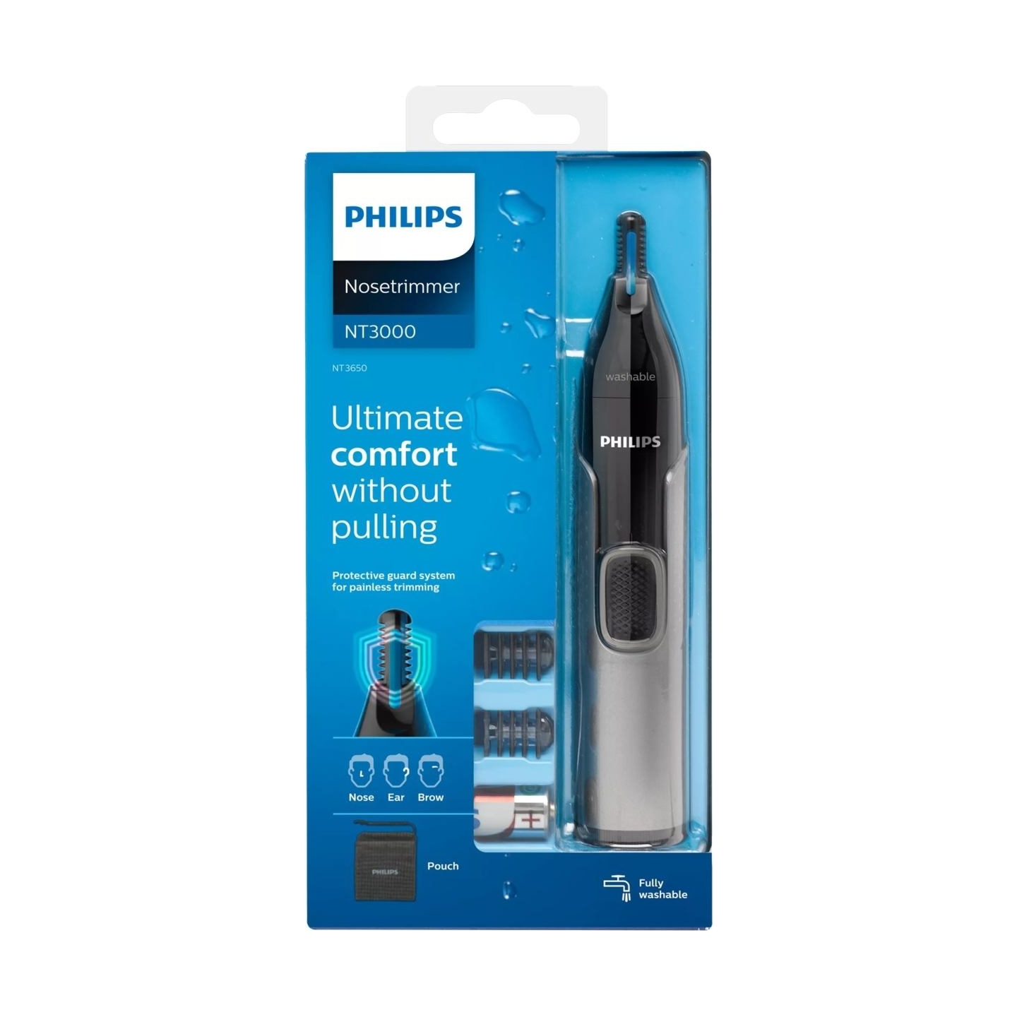 Philips series 3000 Comfortable nose, ear & eyebrow trimmer NT3650/16 100% waterproof, Dual-sided Protective Guard system / NT36
