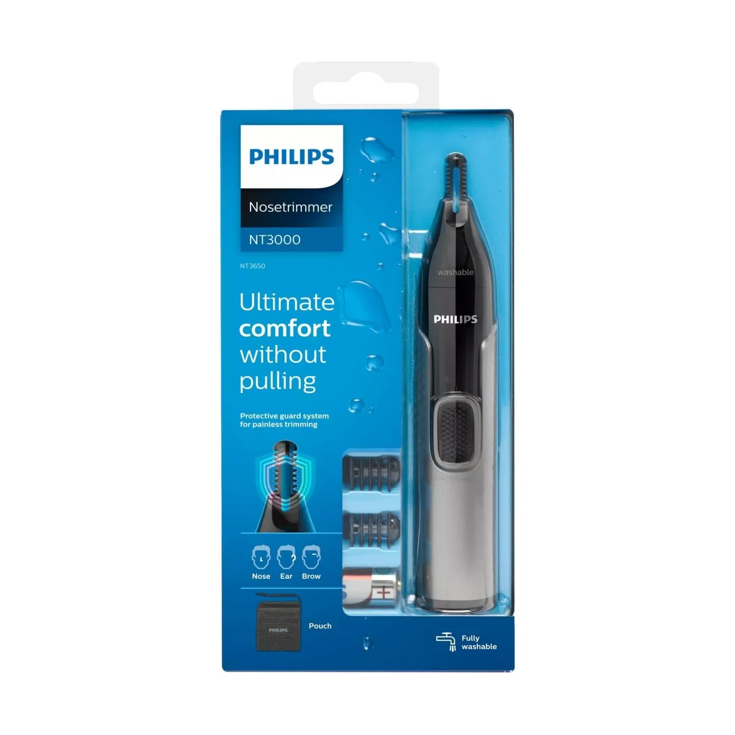 Philips series 3000 Comfortable nose, ear & eyebrow trimmer NT3650/16 100% waterproof, Dual-sided Protective Guard system / NT36