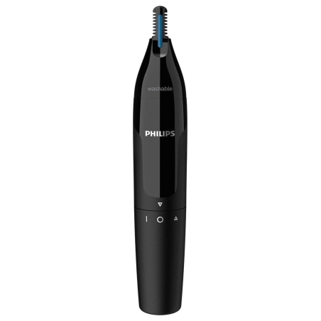 Philips Nose & ear trimmer NT1650/16 100% waterproof, Dual-sided protective guard system, Rotating switch, AA-battery included /
