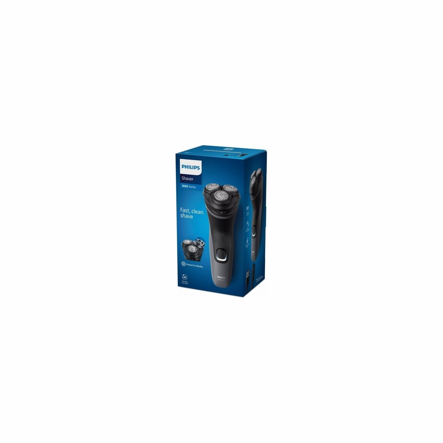 Philips Dry electric shaver Series 1000 S1142/00, Dry only, PowerCut Blade System, 4D Flex Heads, 40min shaving / 8h charge / S1