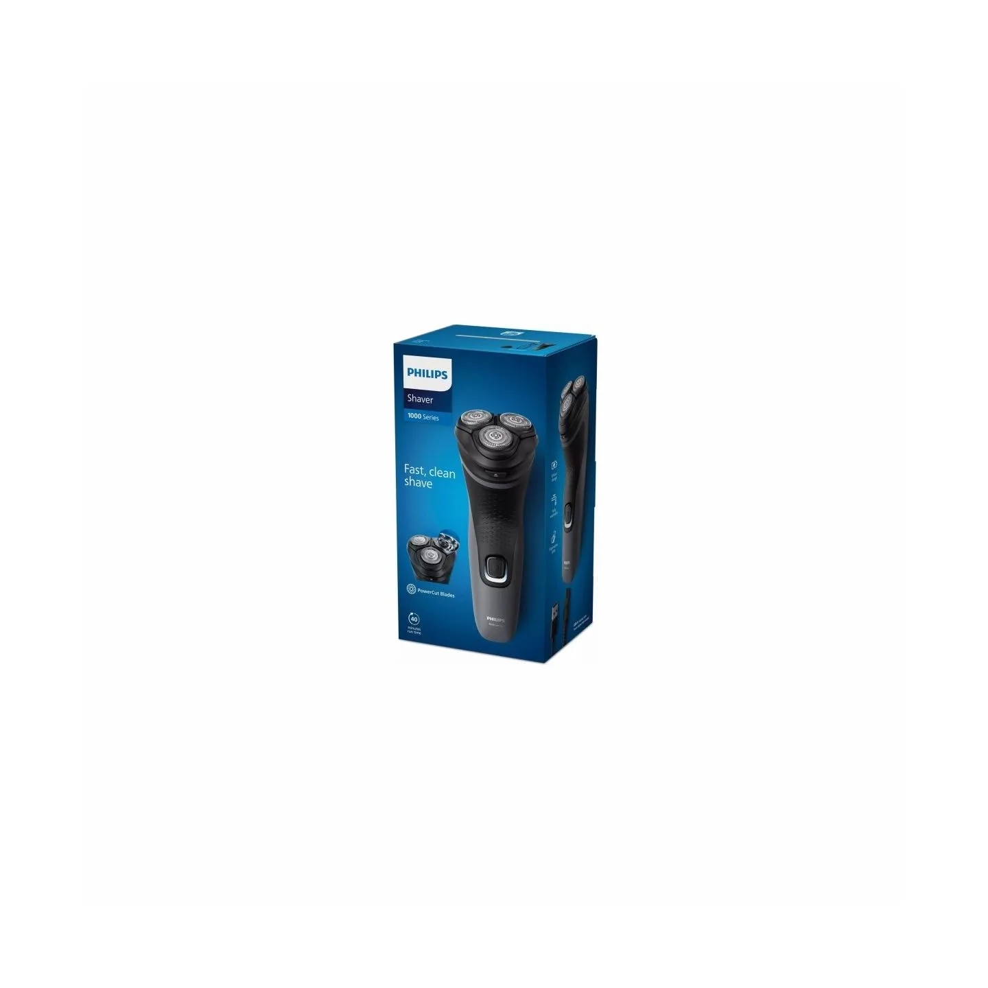 Philips Dry electric shaver Series 1000 S1142/00, Dry only, PowerCut Blade System, 4D Flex Heads, 40min shaving / 8h charge / S1