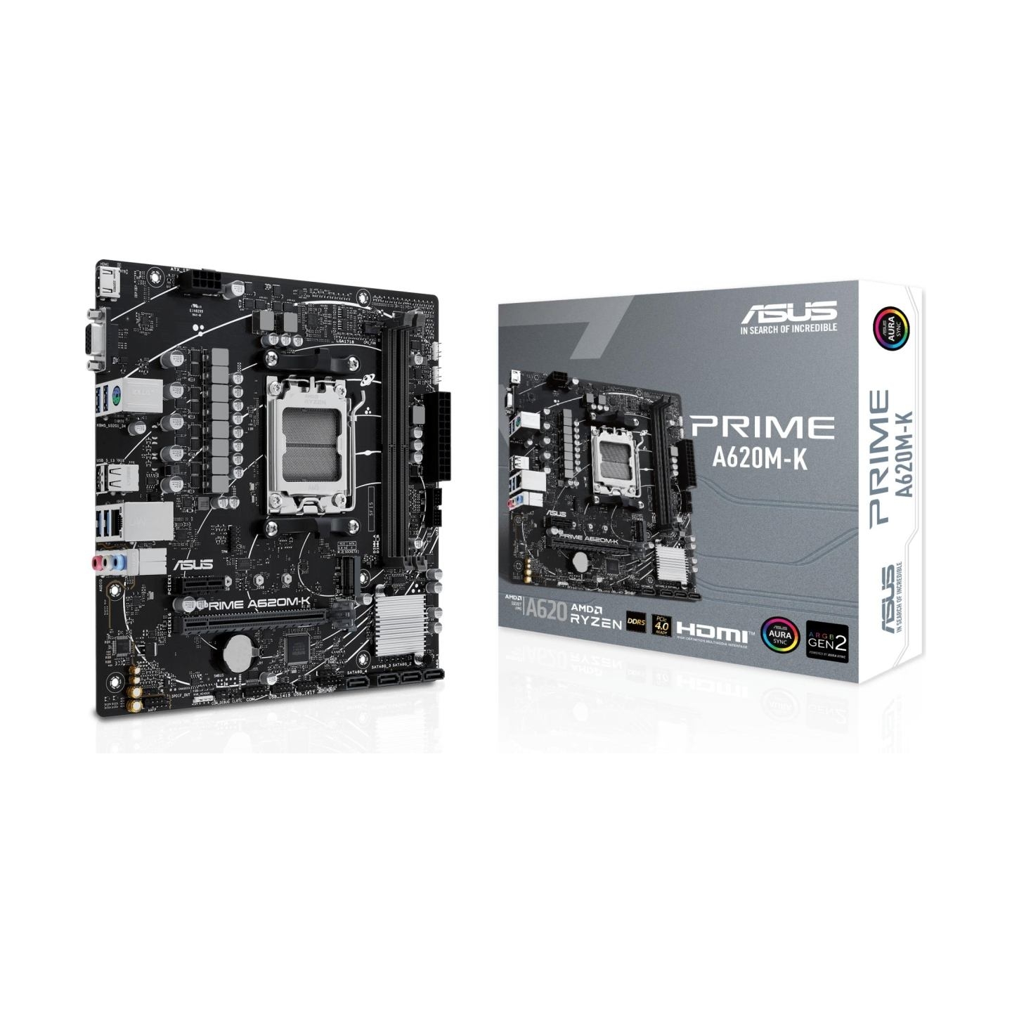 Asus Mainboard|ASUS|AMD A620|Micro-ATX|Memory DDR5|Memory slots 2|1xPCI-Express 3.0 1x|1xPCI-Express 4.0 16x|1xM.2|1x15pin D-sub