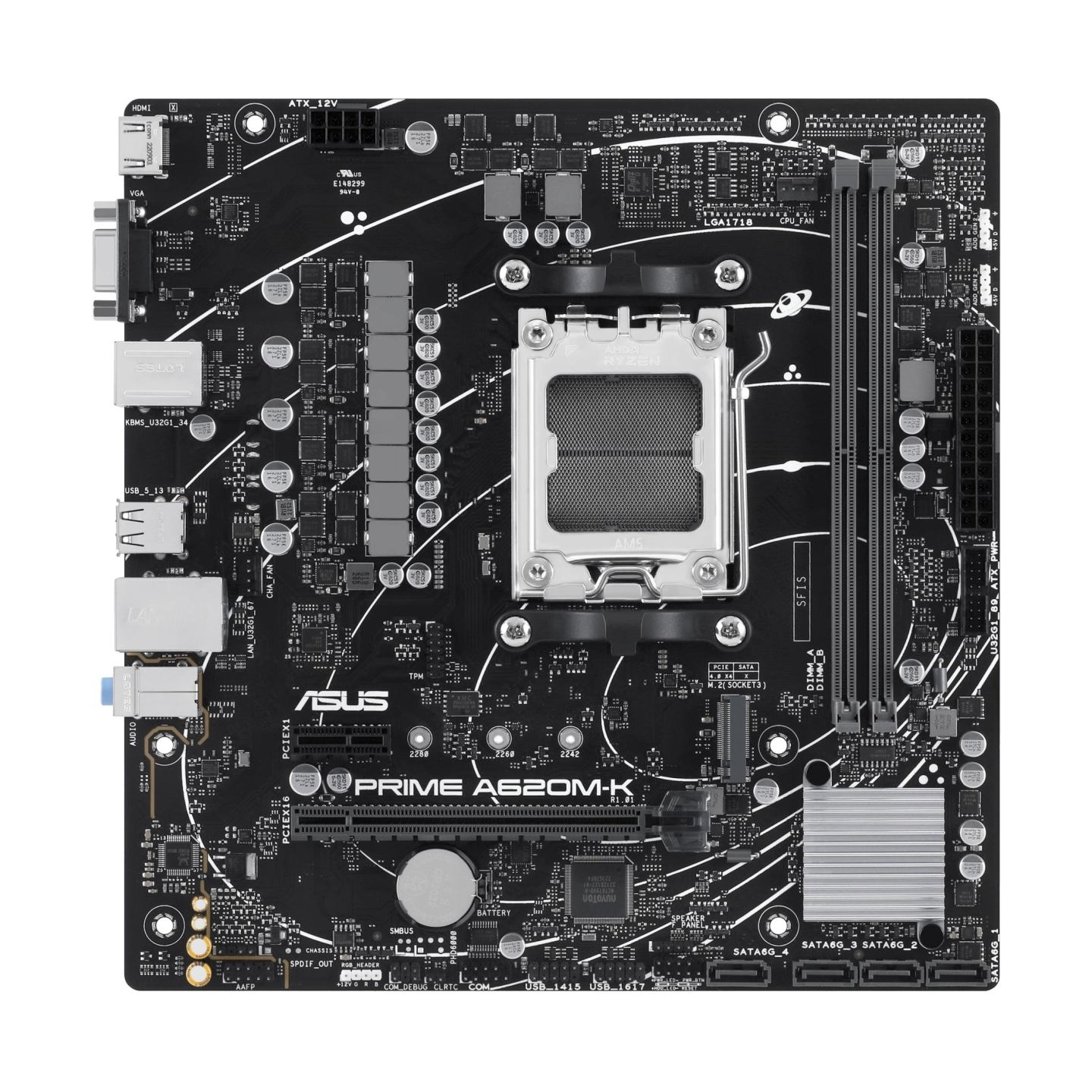 Asus Mainboard|ASUS|AMD A620|Micro-ATX|Memory DDR5|Memory slots 2|1xPCI-Express 3.0 1x|1xPCI-Express 4.0 16x|1xM.2|1x15pin D-sub