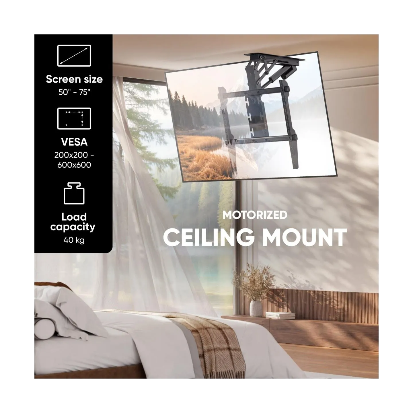 Onkron TV SET ACC CEILING MOUNT/50-75" BLACK N3LE-B ONKRON