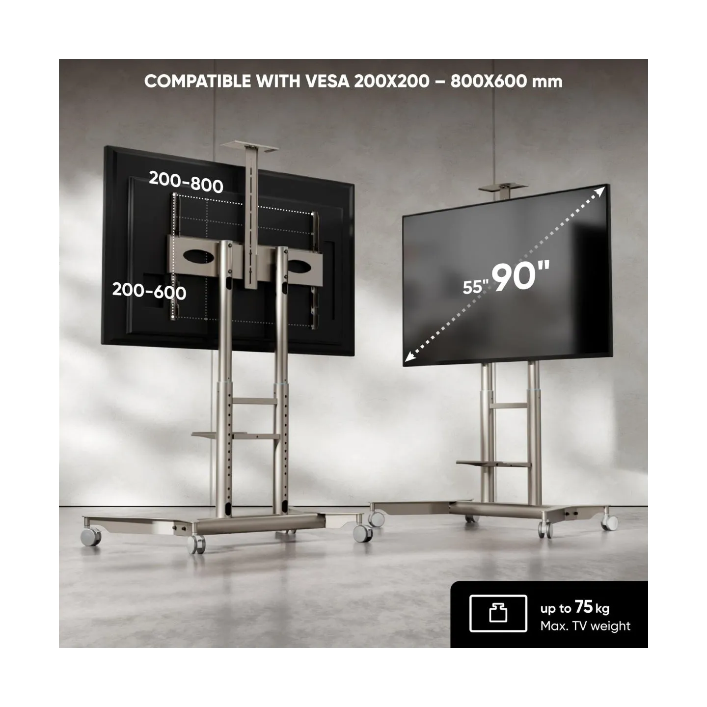 Onkron TV SET ACC MOBILE STAND/55-90"/CHAMPAGNE TS1871-C ONKRON
