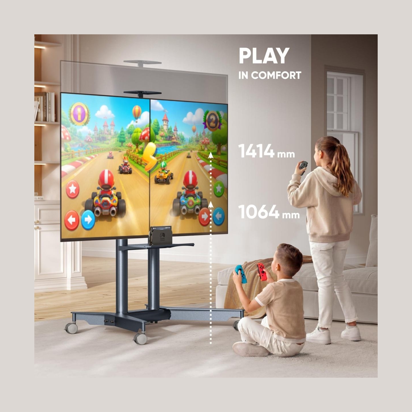 Onkron TV SET ACC MOBILE STAND/32-75"/GRAPHITE TS1571-G ONKRON