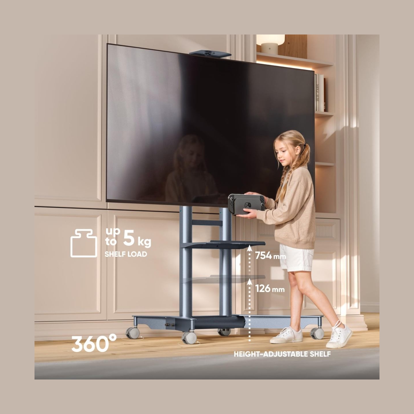 Onkron TV SET ACC MOBILE STAND/32-75"/GRAPHITE TS1571-G ONKRON