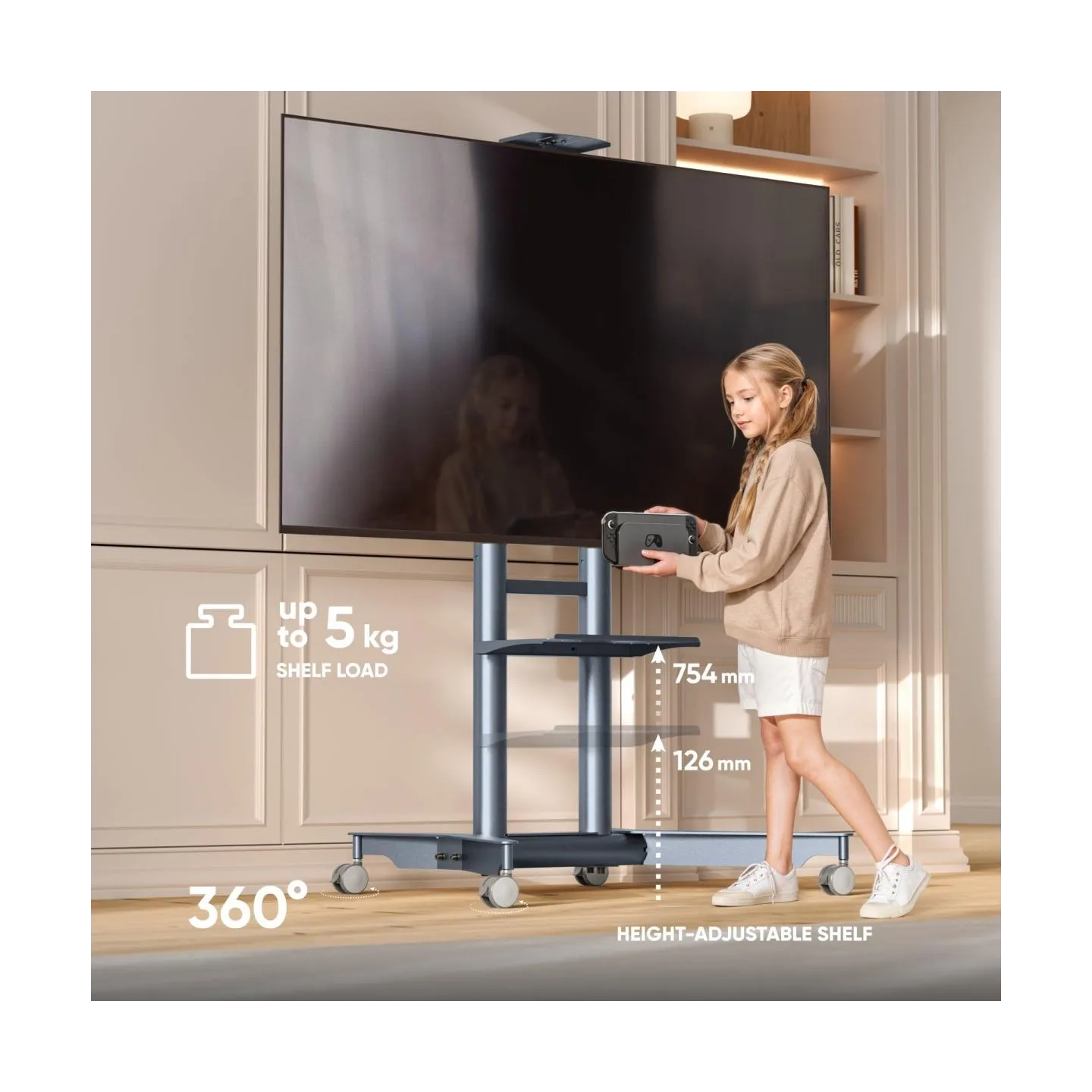 Onkron TV SET ACC MOBILE STAND/32-75"/GRAPHITE TS1571-G ONKRON
