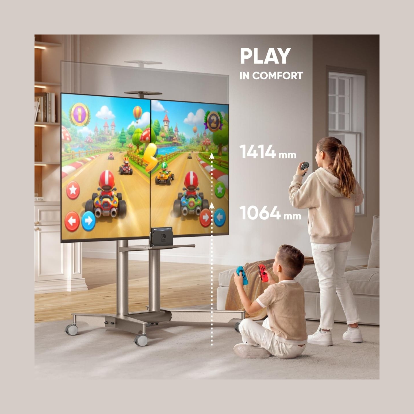 Onkron TV SET ACC MOBILE STAND/32-75"/CHAMPAGNE TS1571-C ONKRON