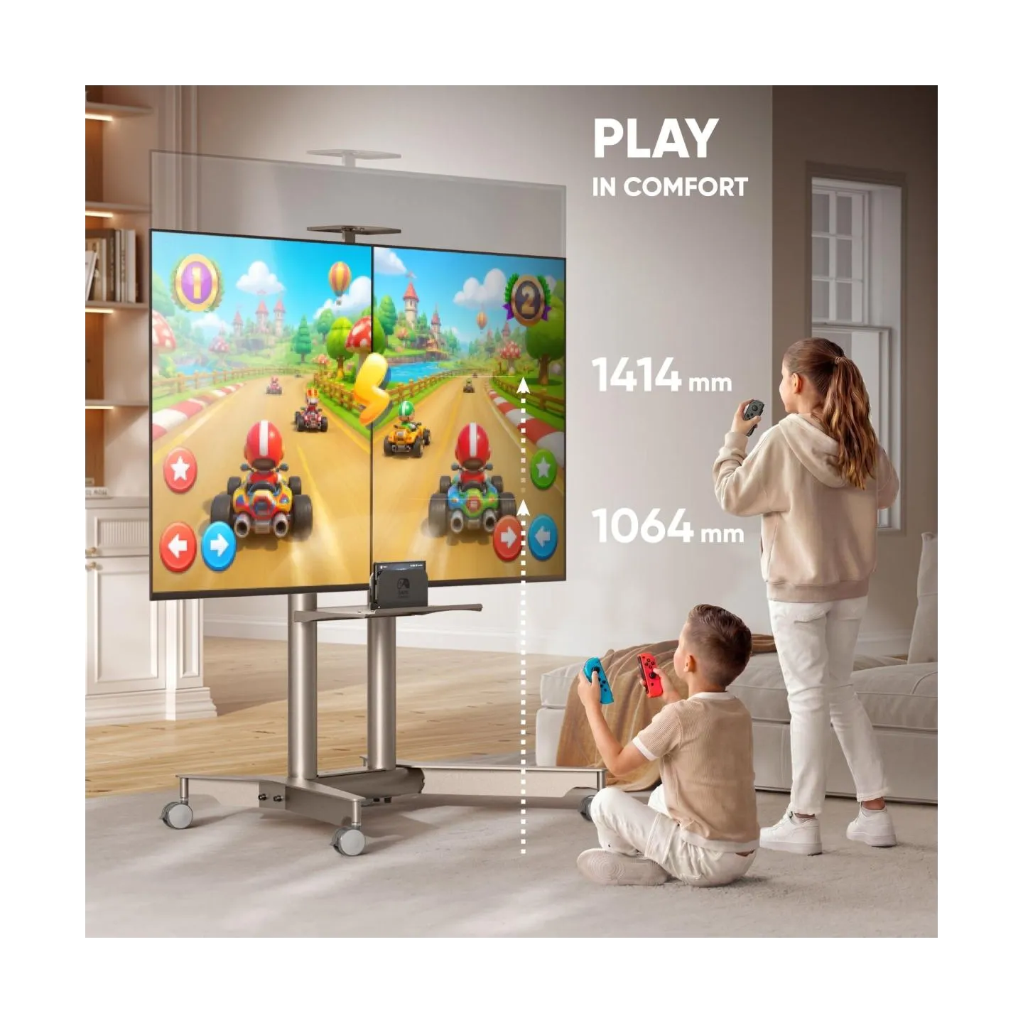 Onkron TV SET ACC MOBILE STAND/32-75"/CHAMPAGNE TS1571-C ONKRON