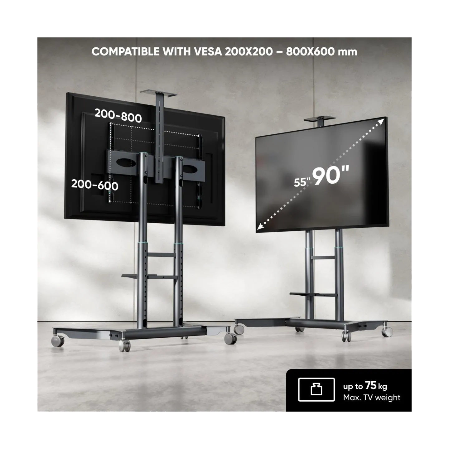 Onkron TV SET ACC MOBILE STAND/55-90"/GRAPHITE TS1871-G ONKRON