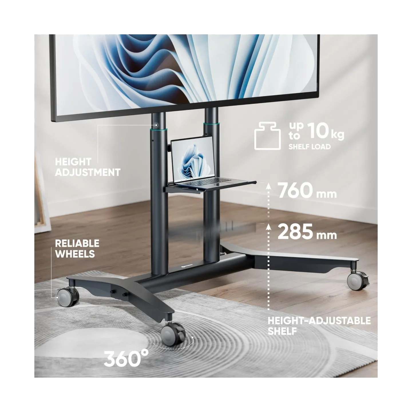 Onkron TV SET ACC MOBILE STAND/55-90"/GRAPHITE TS1871-G ONKRON