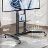 Onkron TV SET ACC MOBILE STAND/55-90"/GRAPHITE TS1871-G ONKRON