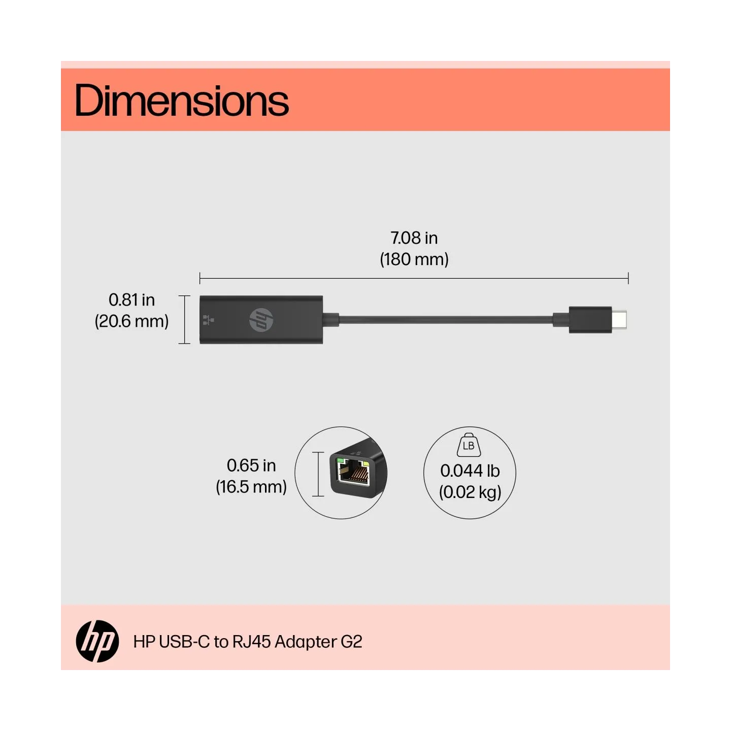 HP USB-C to RJ45 Adapter G2