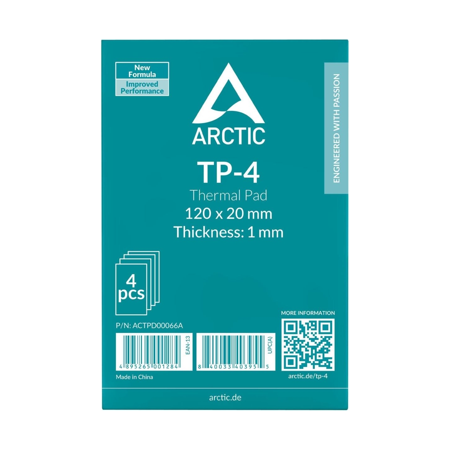 Arctic CPU COOLER ACC THERMAL PAD 4PK/120X20X1.0 ACTPD00066A ARCTIC