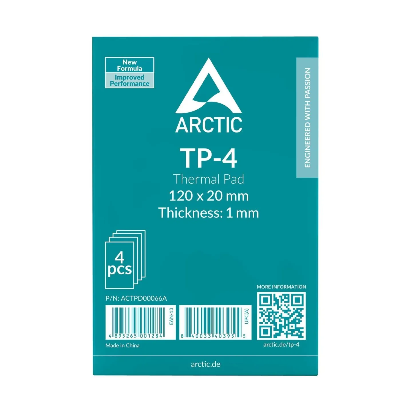 Arctic CPU COOLER ACC THERMAL PAD 4PK/120X20X1.0 ACTPD00066A ARCTIC