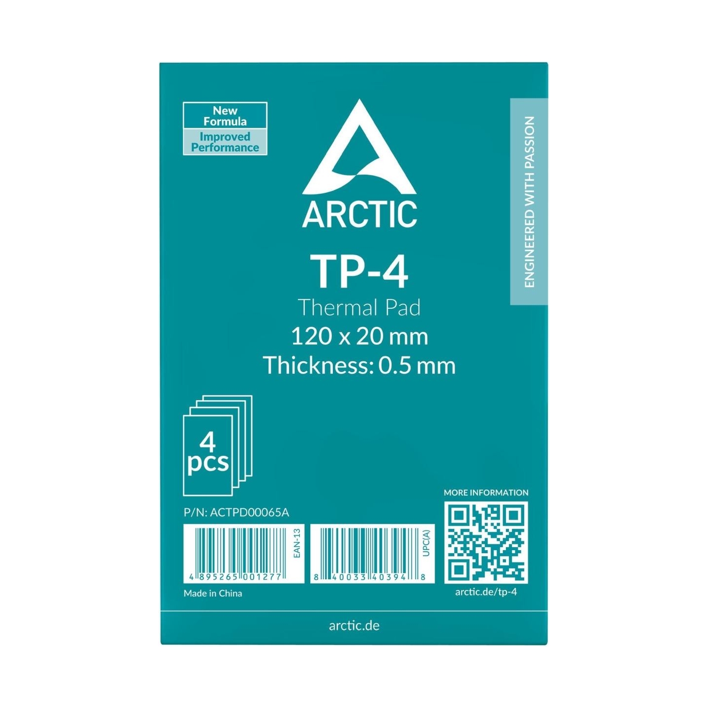 Arctic CPU COOLER ACC THERMAL PAD 4PK/120X20X0.5 ACTPD00065A ARCTIC