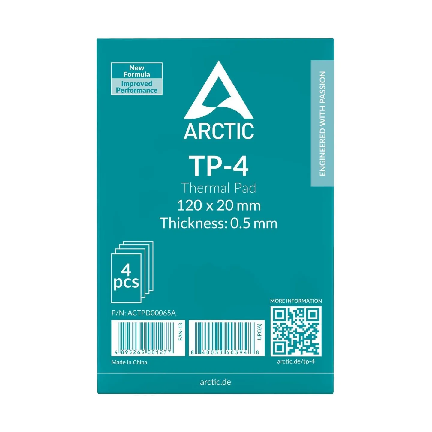 Arctic CPU COOLER ACC THERMAL PAD 4PK/120X20X0.5 ACTPD00065A ARCTIC