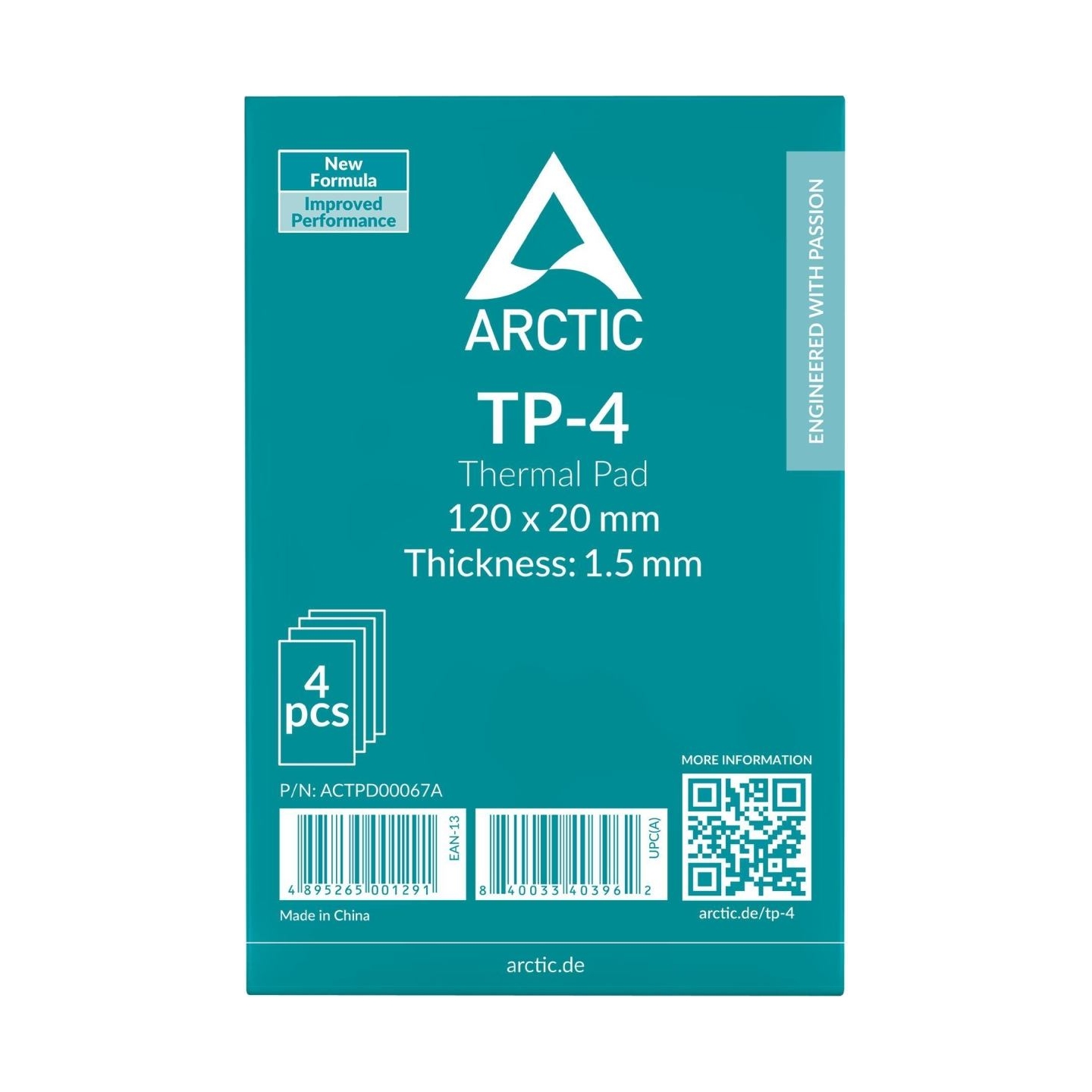 Arctic CPU COOLER ACC THERMAL PAD 4PK/120X20X1.5 ACTPD00067A ARCTIC