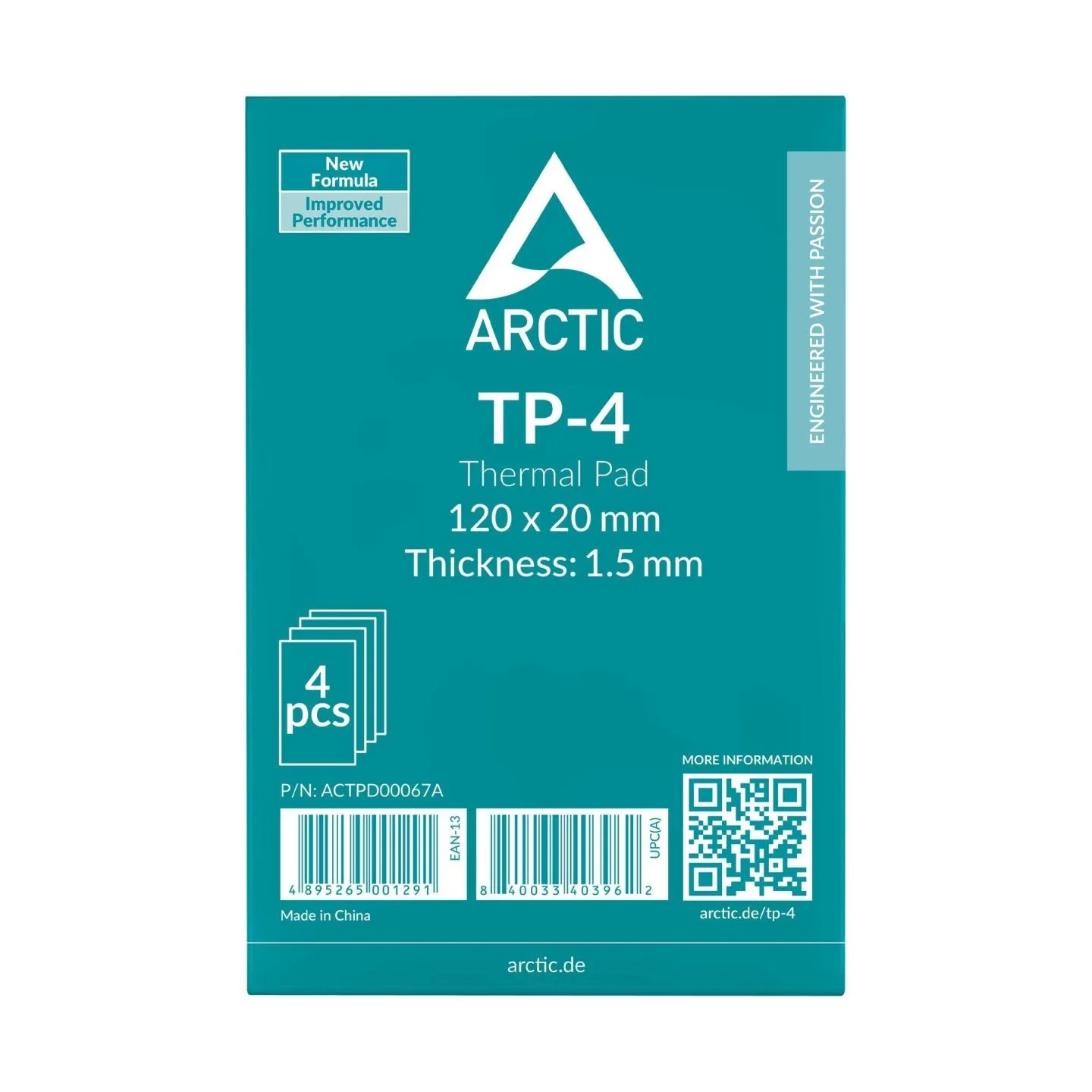Arctic CPU COOLER ACC THERMAL PAD 4PK/120X20X1.5 ACTPD00067A ARCTIC