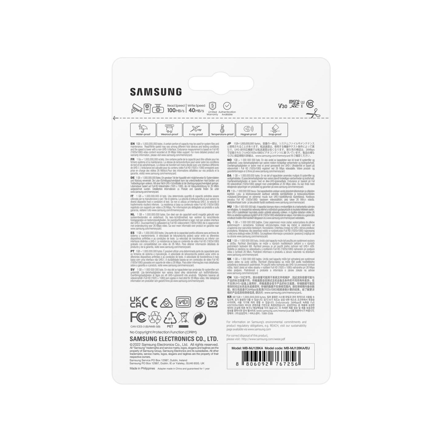 Samsung PRO Endurance microSD 128GB 2022