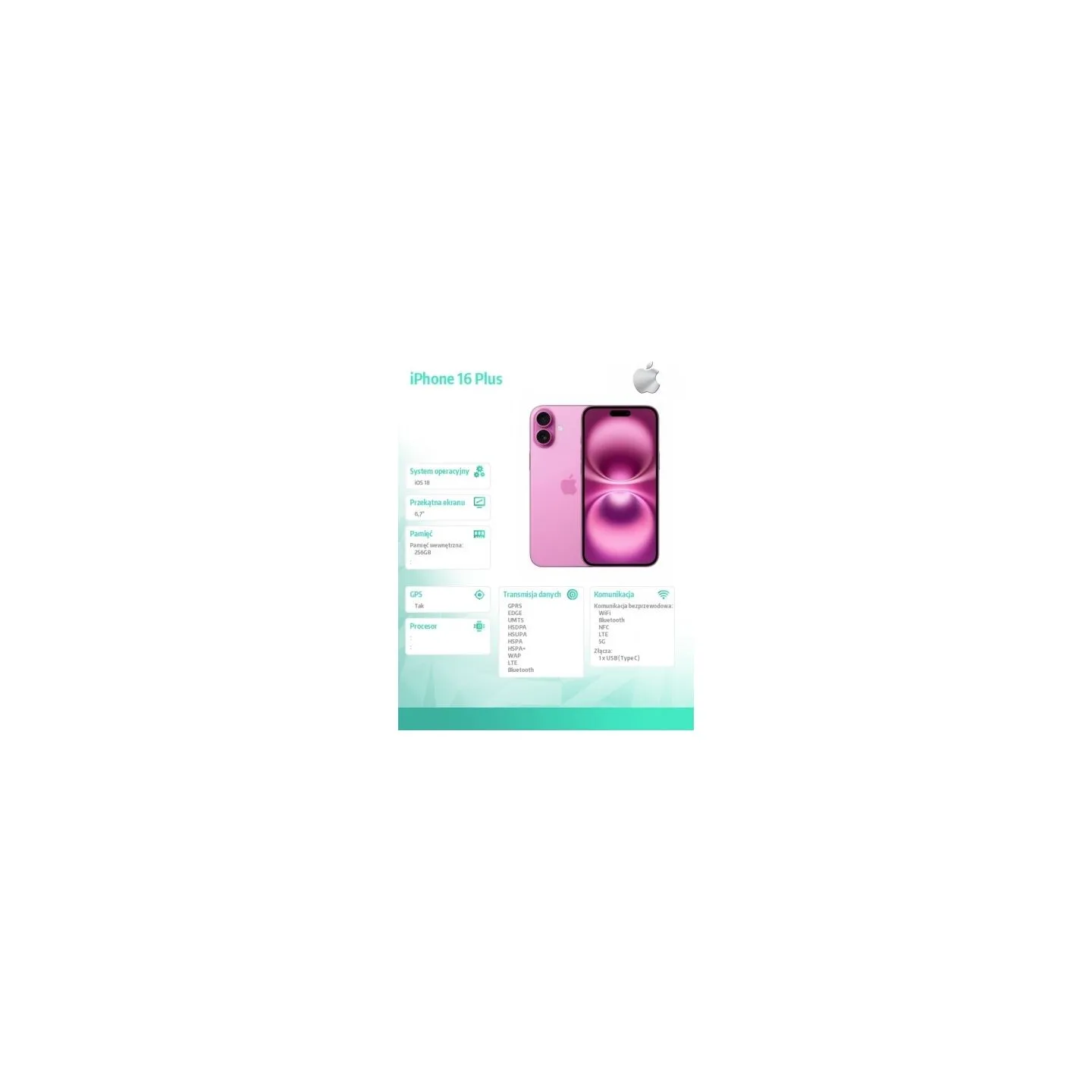 Apple iPhone 16 Plus 256GB - Pink