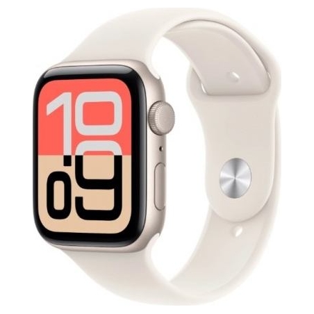 Apple Watch SE 3 GPS+Cellular 44mm Starlight Aluminium Case with Starlight Sport Band - S/M