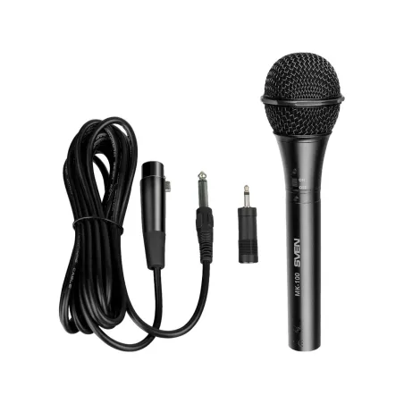 Sven Microphone SVEN MK-100 (Wired, dynamic, metal, cable 4.0 m, 6.3/3.5mm Jack, cardioid, black)