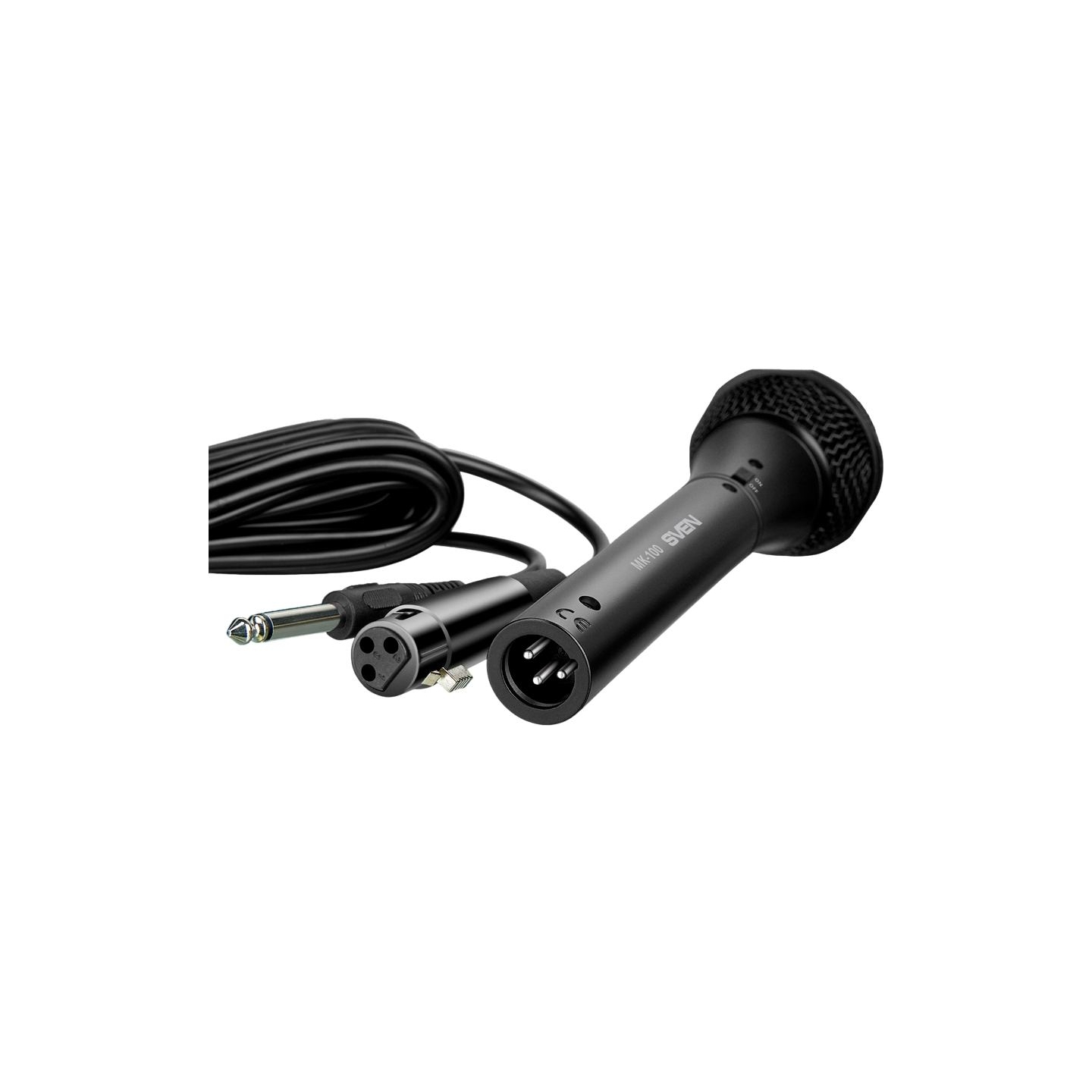 Sven Microphone SVEN MK-100 (Wired, dynamic, metal, cable 4.0 m, 6.3/3.5mm Jack, cardioid, black)