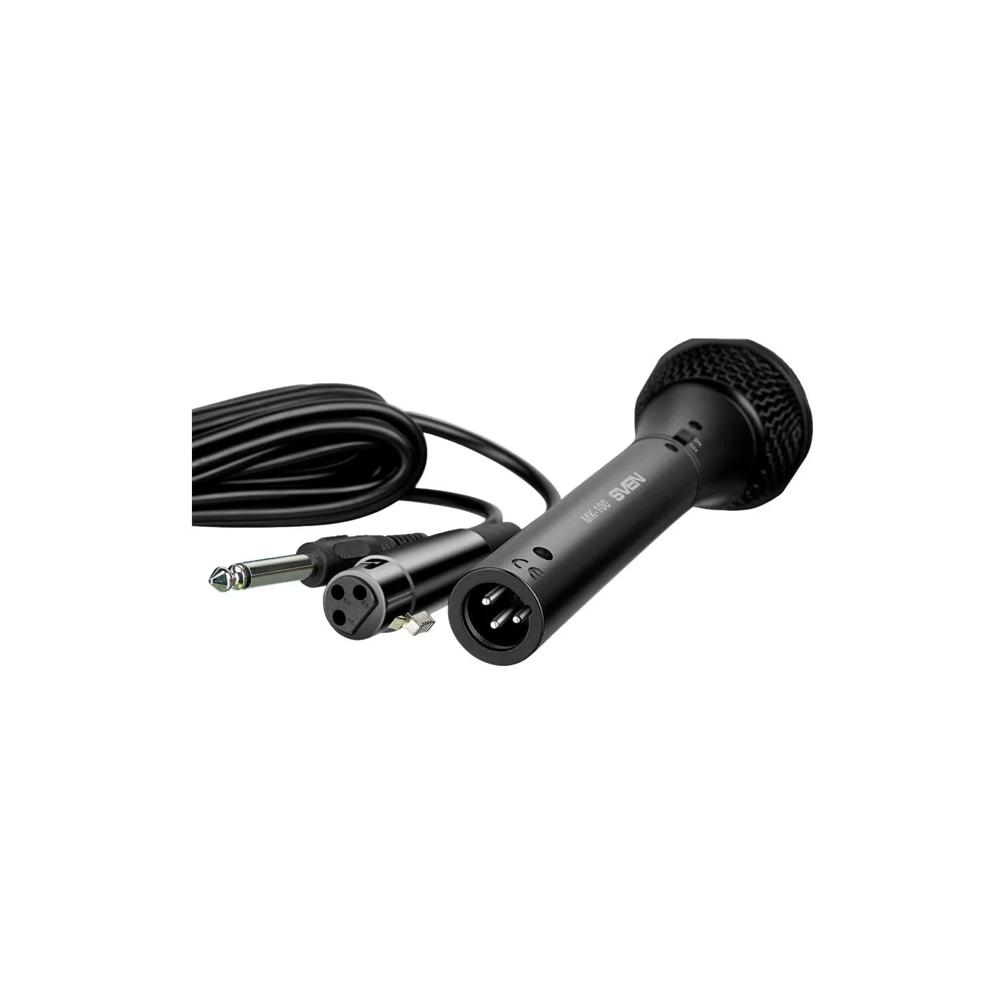 Sven Microphone SVEN MK-100 (Wired, dynamic, metal, cable 4.0 m, 6.3/3.5mm Jack, cardioid, black)