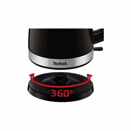 Tefal | Kettle | KO150F30 Delfini Vision | Electric | 2400 W | 1.5 L | Plastic | 360° rotational base | Black/Stainless steel