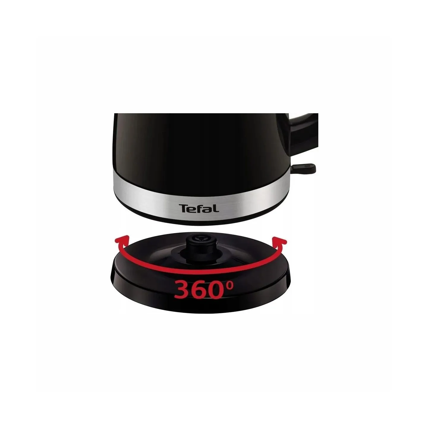 Tefal | Kettle | KO150F30 Delfini Vision | Electric | 2400 W | 1.5 L | Plastic | 360° rotational base | Black/Stainless steel