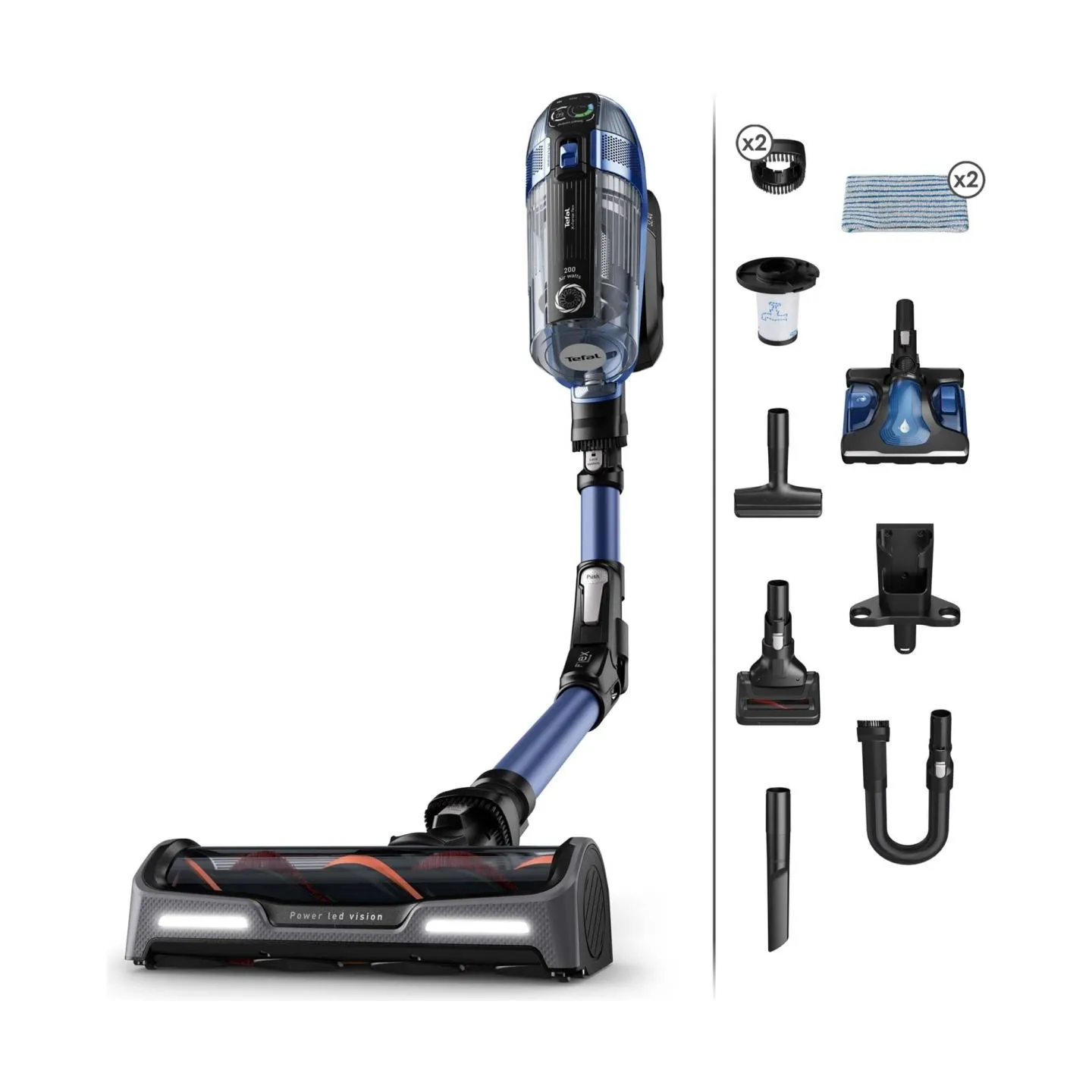 Tefal | Vacuum cleaner | TY99C X-Force Flex 14.60 Aqua | Cordless operating | Handstick and Handheld | 32.4 V | Black/Blue | War