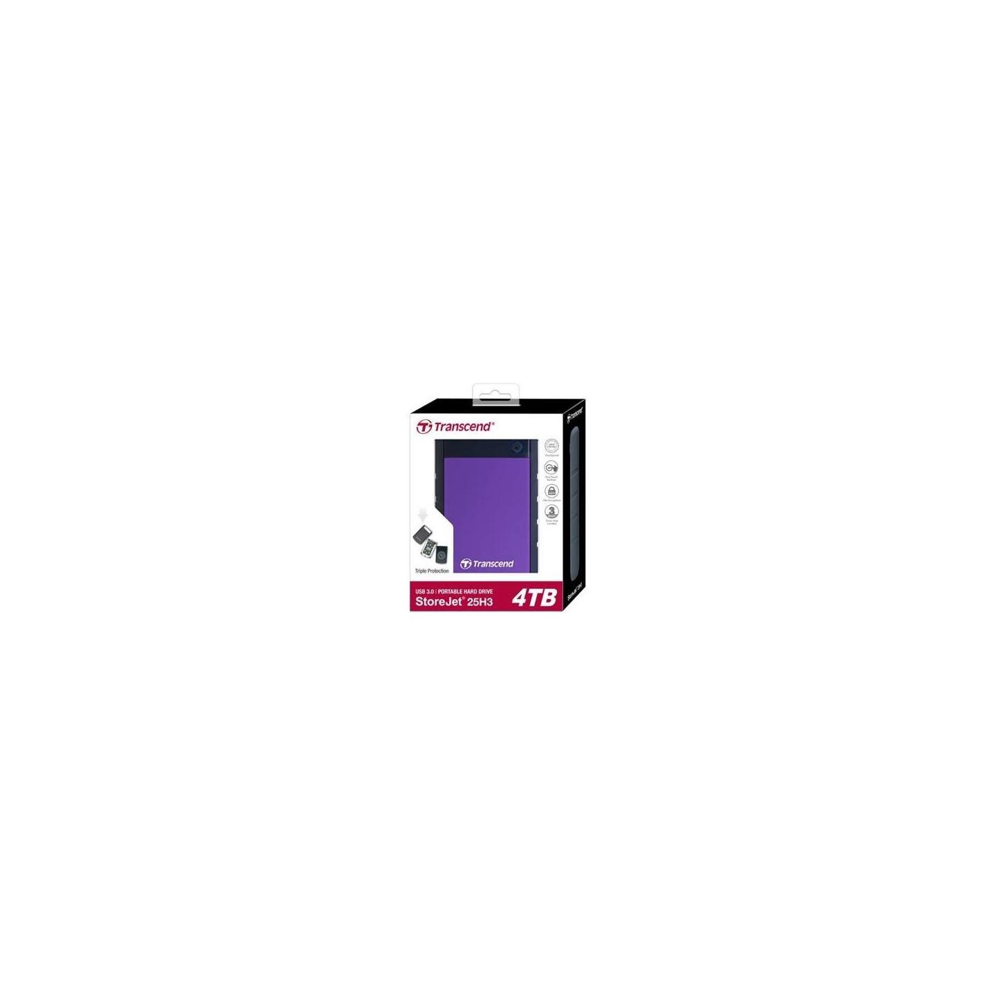 Transcend External HDD|TRANSCEND|StoreJet|4TB|USB 3.0|Colour Purple|TS4TSJ25H3P
